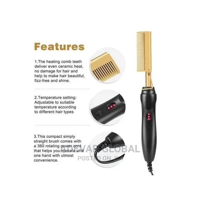 Hot Comb Hair Straightener Hair Curling Alloy