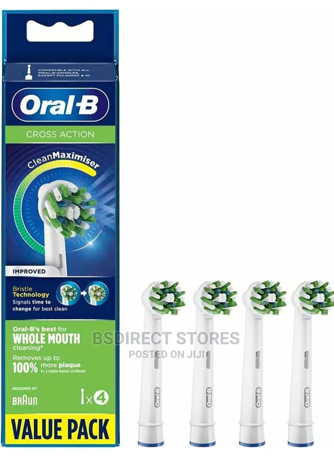 Oral-b Crossaction Toothbrush Heads Replacement Pack Of 4