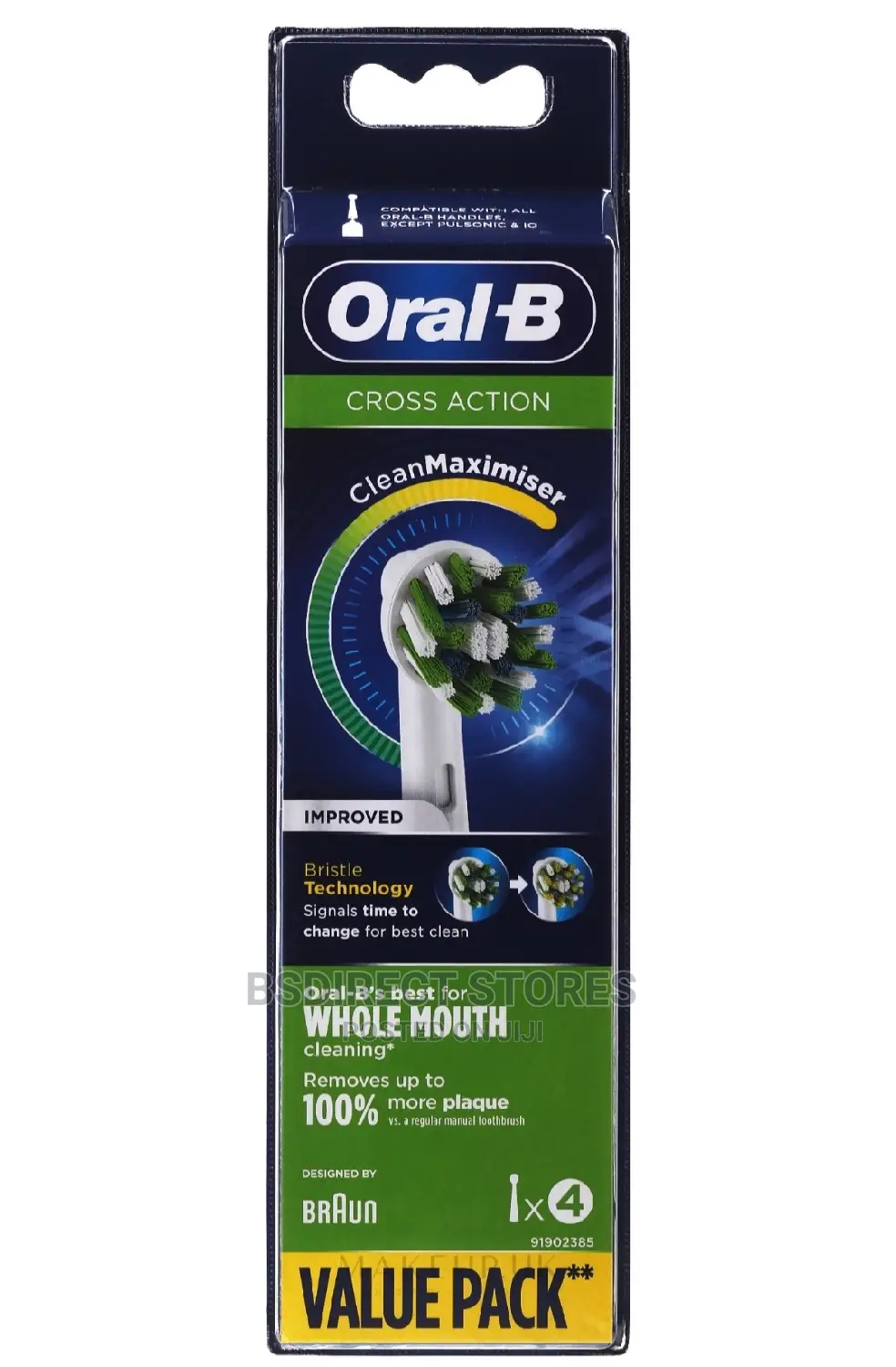 Oral-b Crossaction Toothbrush Heads Replacement Pack Of 4