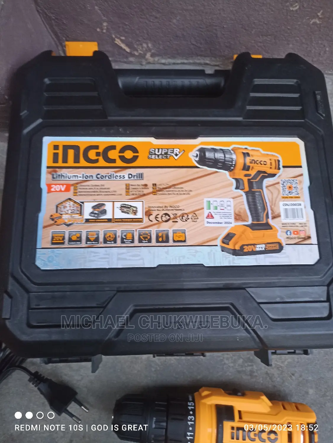 Ingco Lithium Cordless Drilling Machine 20v