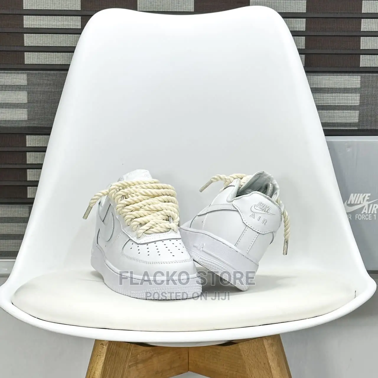 Original Nike Air Force 1 Custom Chunky Lace White Sneakers