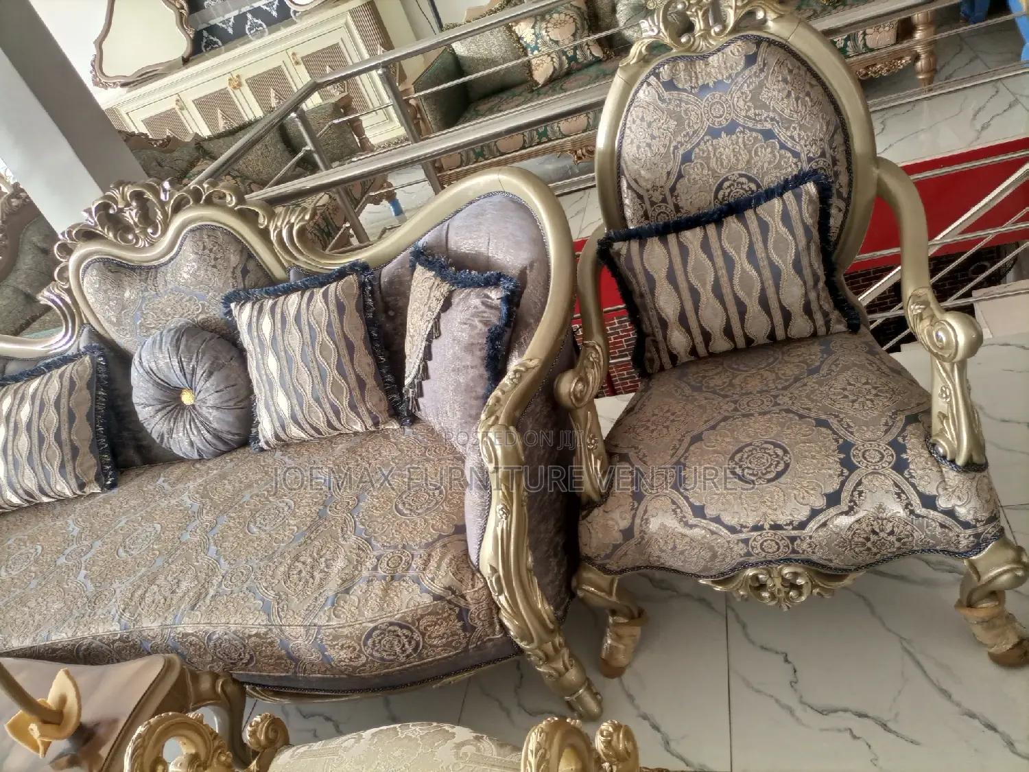 Quality 8 Seater Living Room Fabric Made Royal Sofa Chair. 