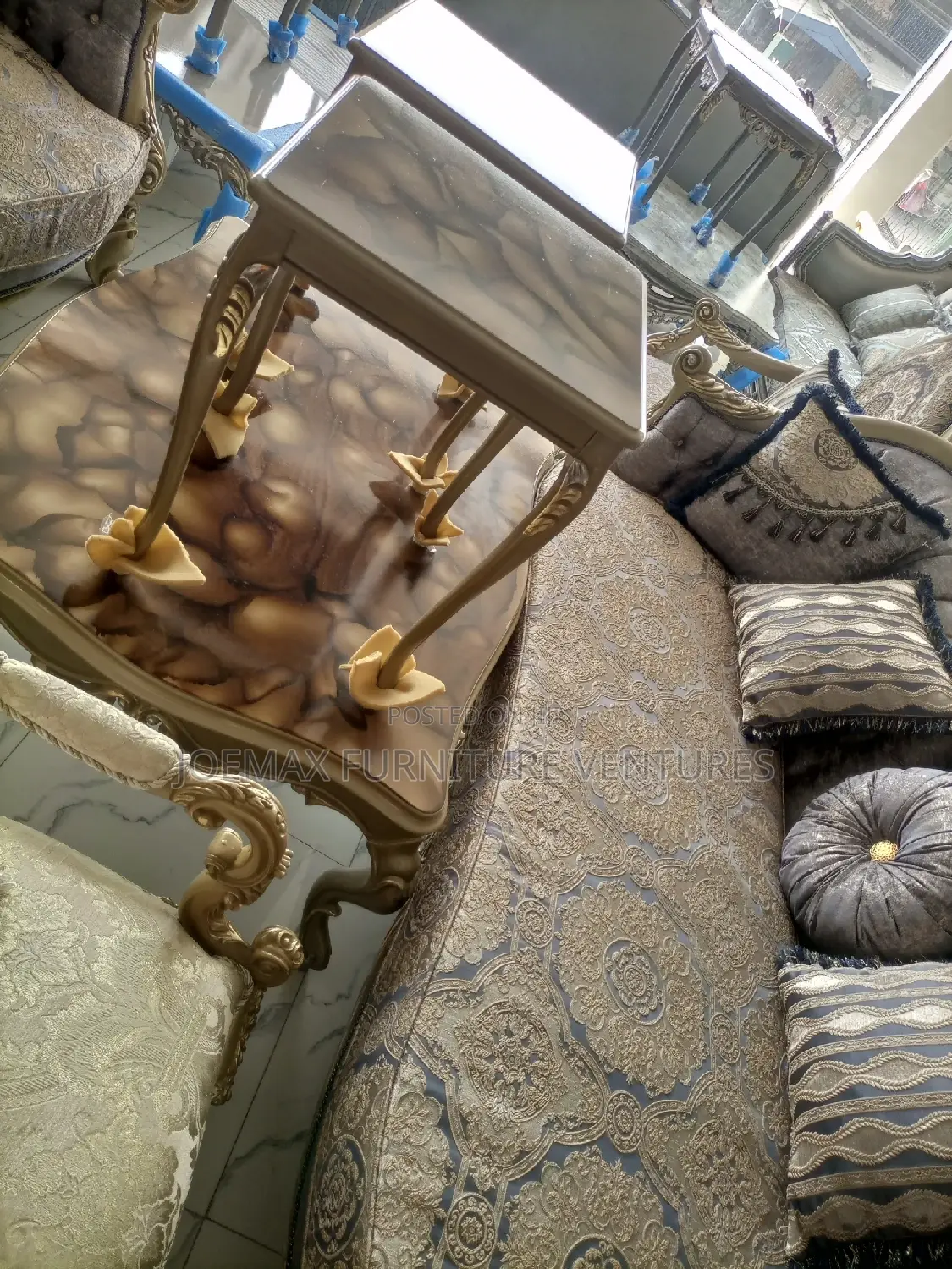 Quality 8 Seater Living Room Fabric Made Royal Sofa Chair. 