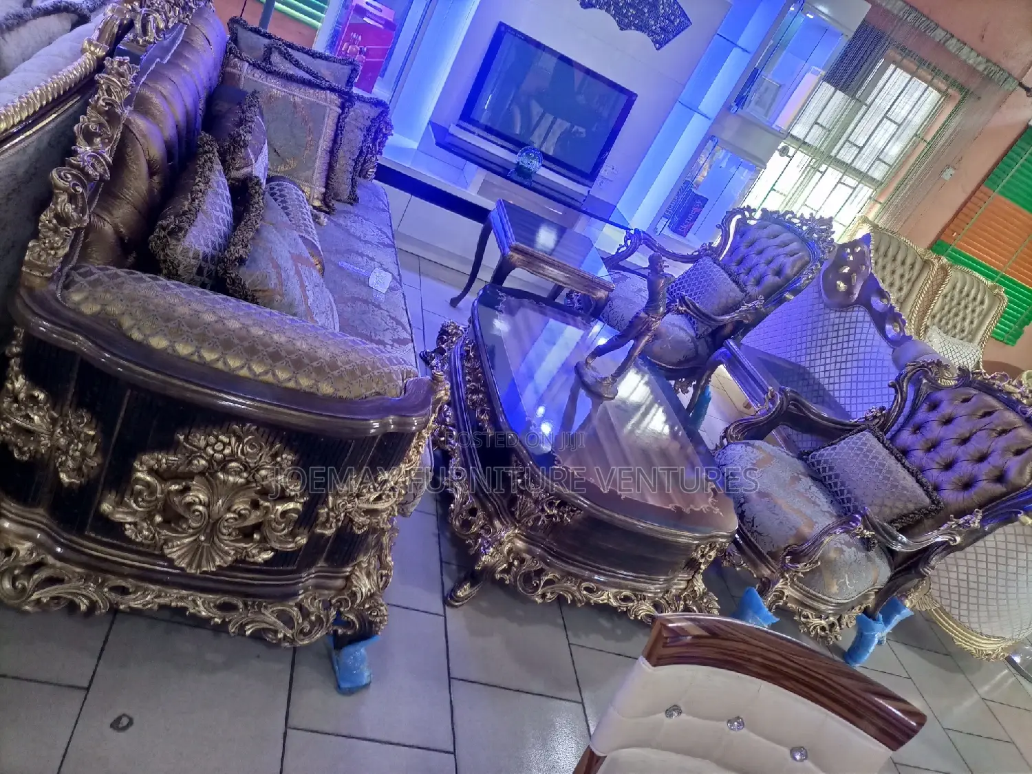 Quality 8 Seater Living Room Fabric Made Royal Sofa Chair. 