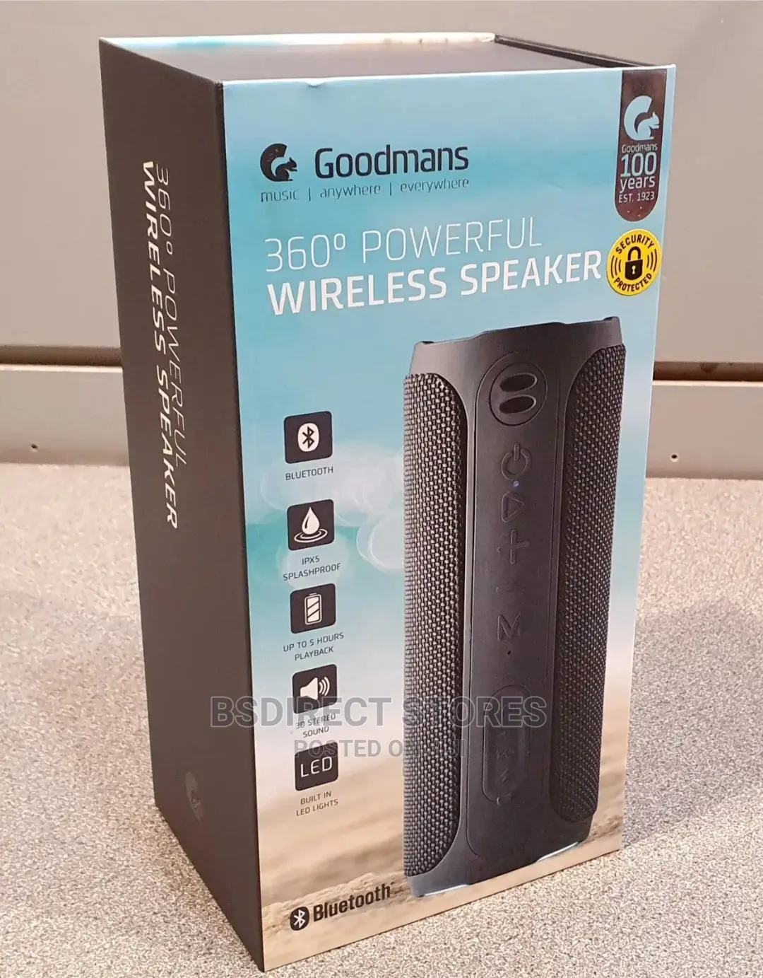 Goodmans 360 Degree Powerful Wireless LED Lights Speaker