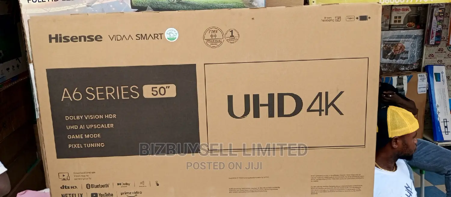 50" Inches Hisense Frameless Smart Tv A6 Series.
