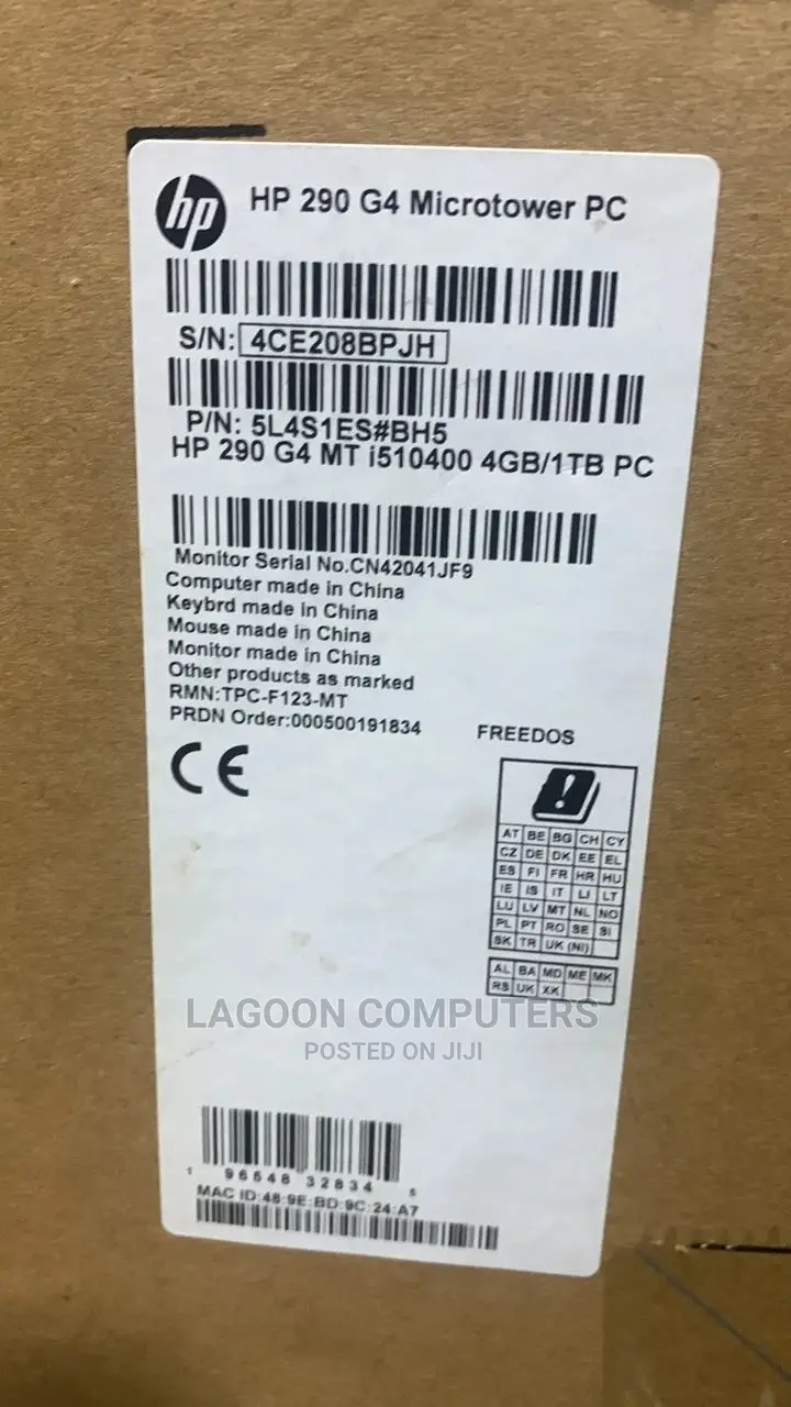 New Desktop Computer HP 290 G4 All-in-One 4GB Intel Core I5 HDD 1T