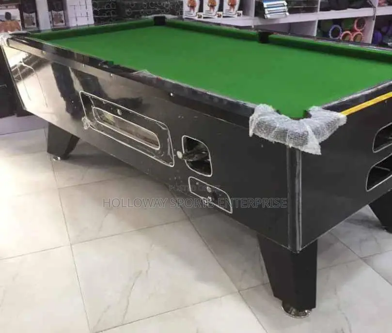 Black Body And Green Marble Top And Coin Snooker Board