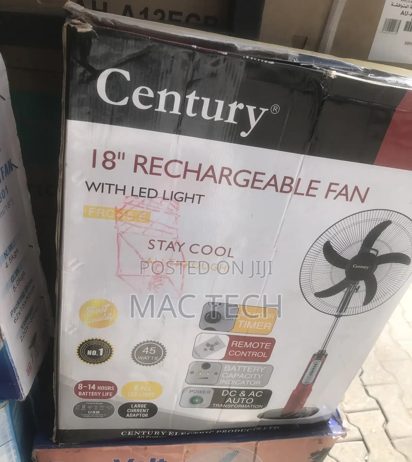 18 Inches Century Rechargeable Fan