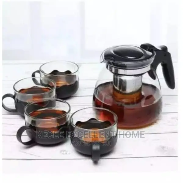 Glass Teapot Set With 4 Tea Cup - 900ml