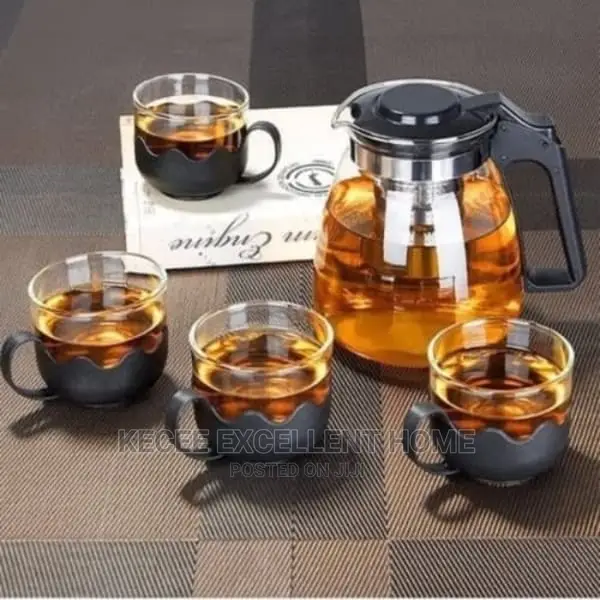 Glass Teapot Set With 4 Tea Cup - 900ml