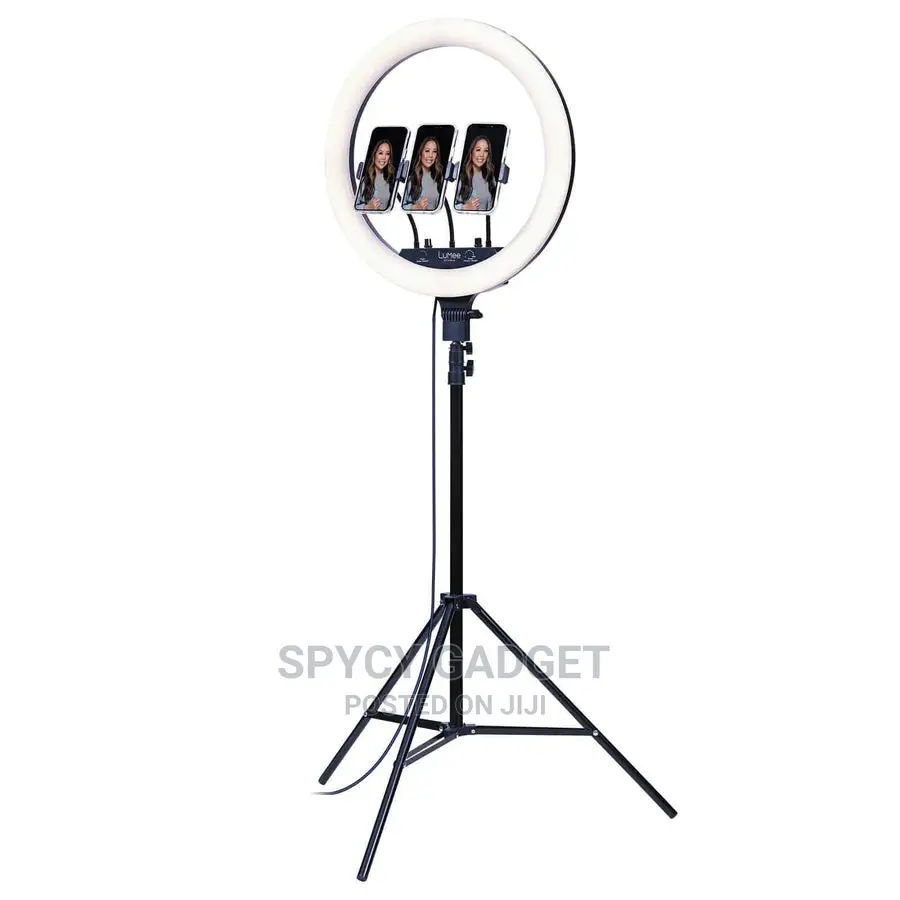 18 Inches Ring Light With 3 Phone Holder Remote