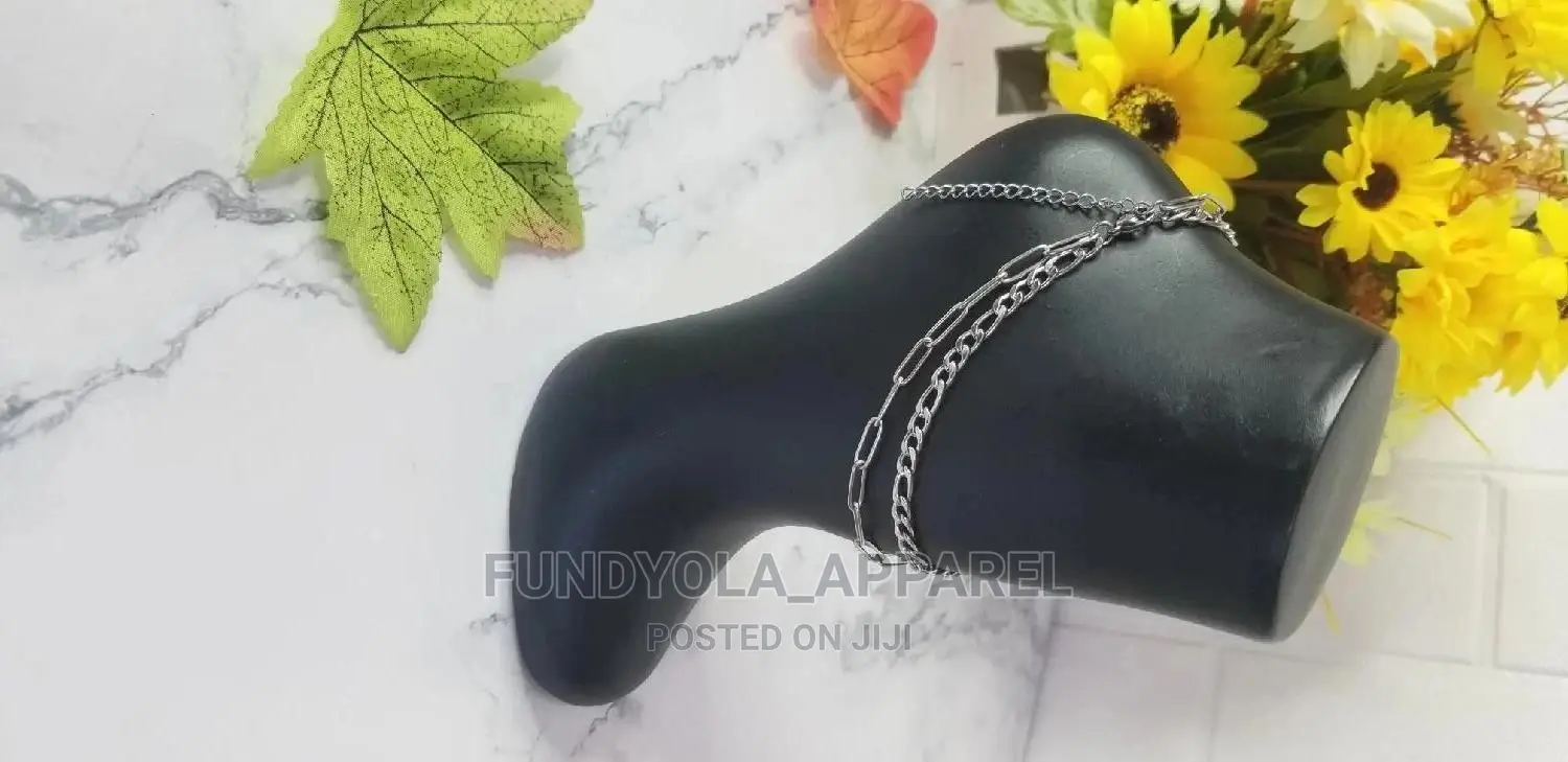 Silver Two Layer Steel Leg Chain Anklet