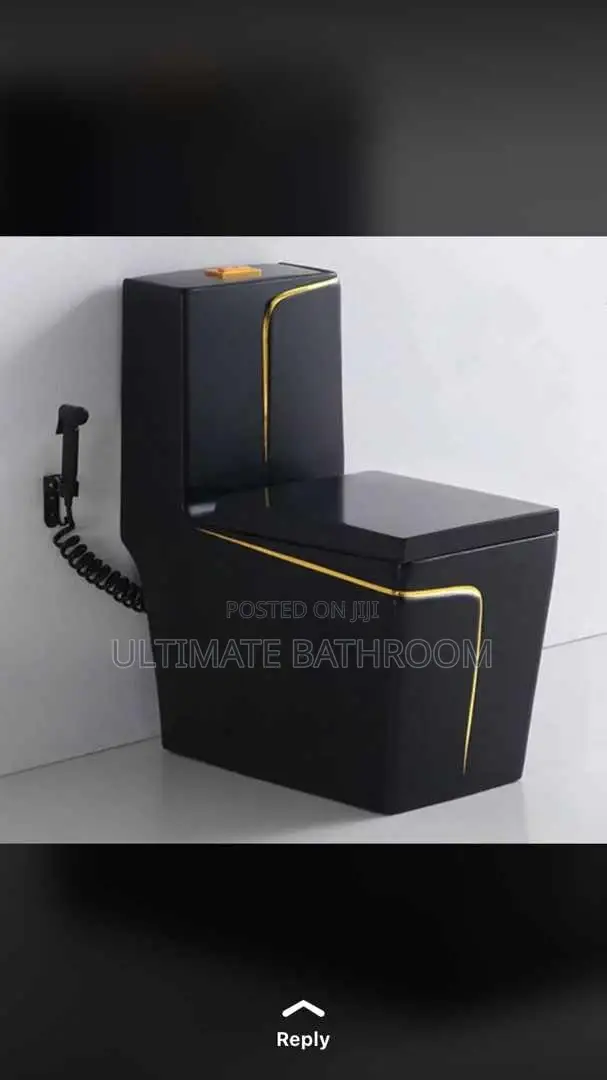 Black And Gold Married Set Watercloset With Wash Hand Basin