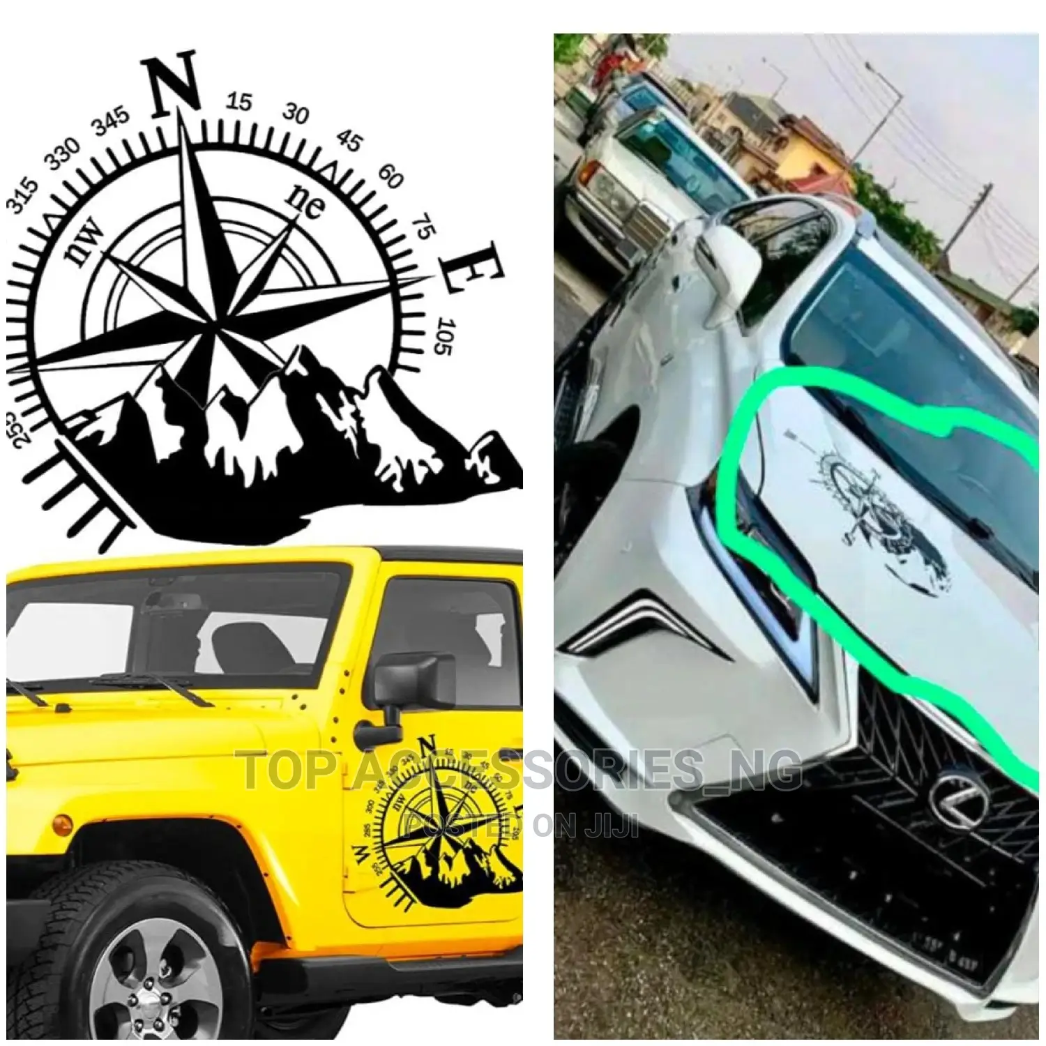 Bonnet Stickers and Car Body Stickers