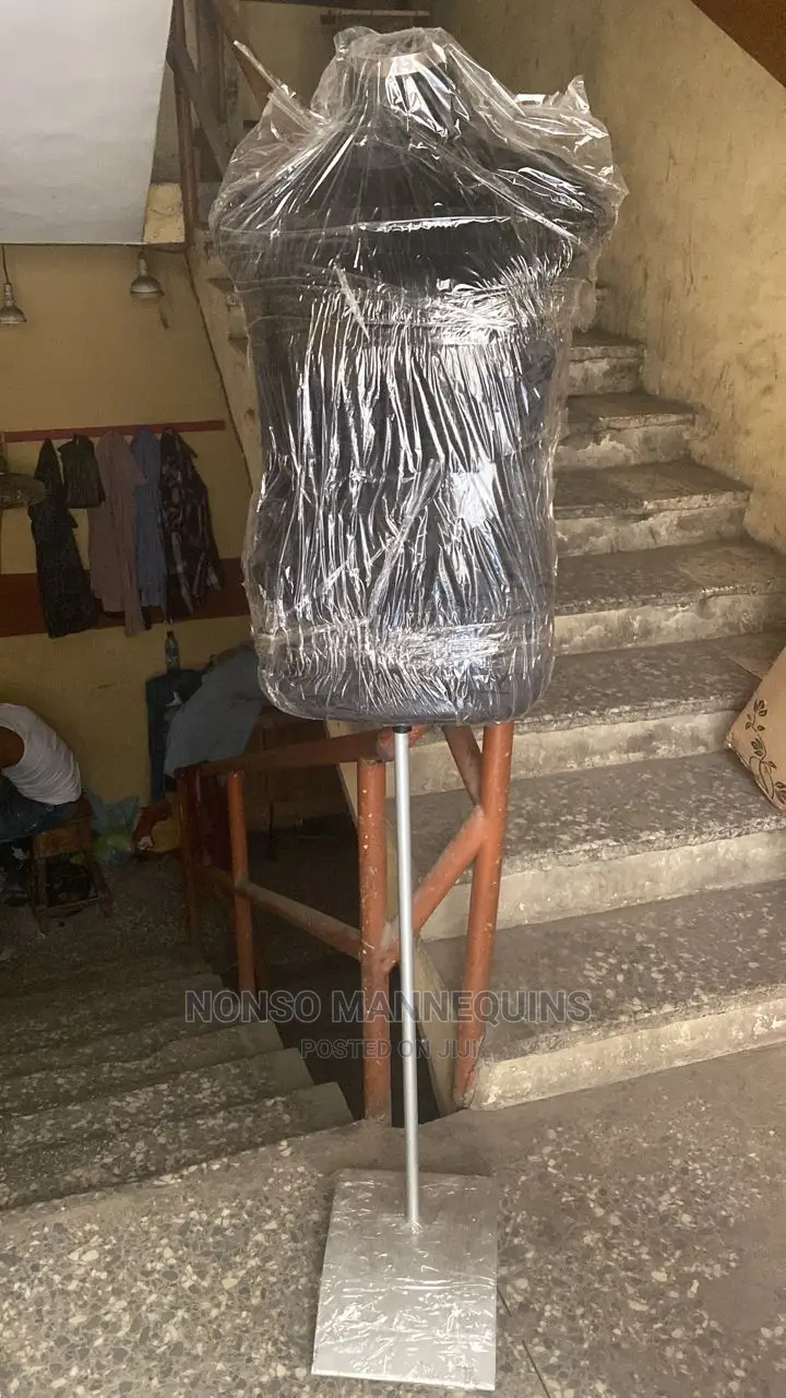 Male Dressform Black Body With Metal Base Stand