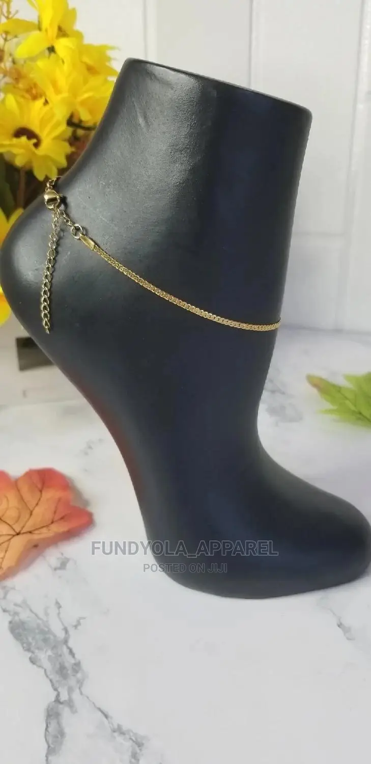 Pure Gold Stainless Steel Leg Chain Anklet