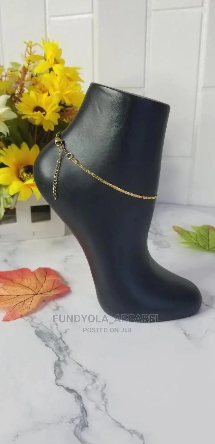 Pure Gold Stainless Steel Leg Chain Anklet