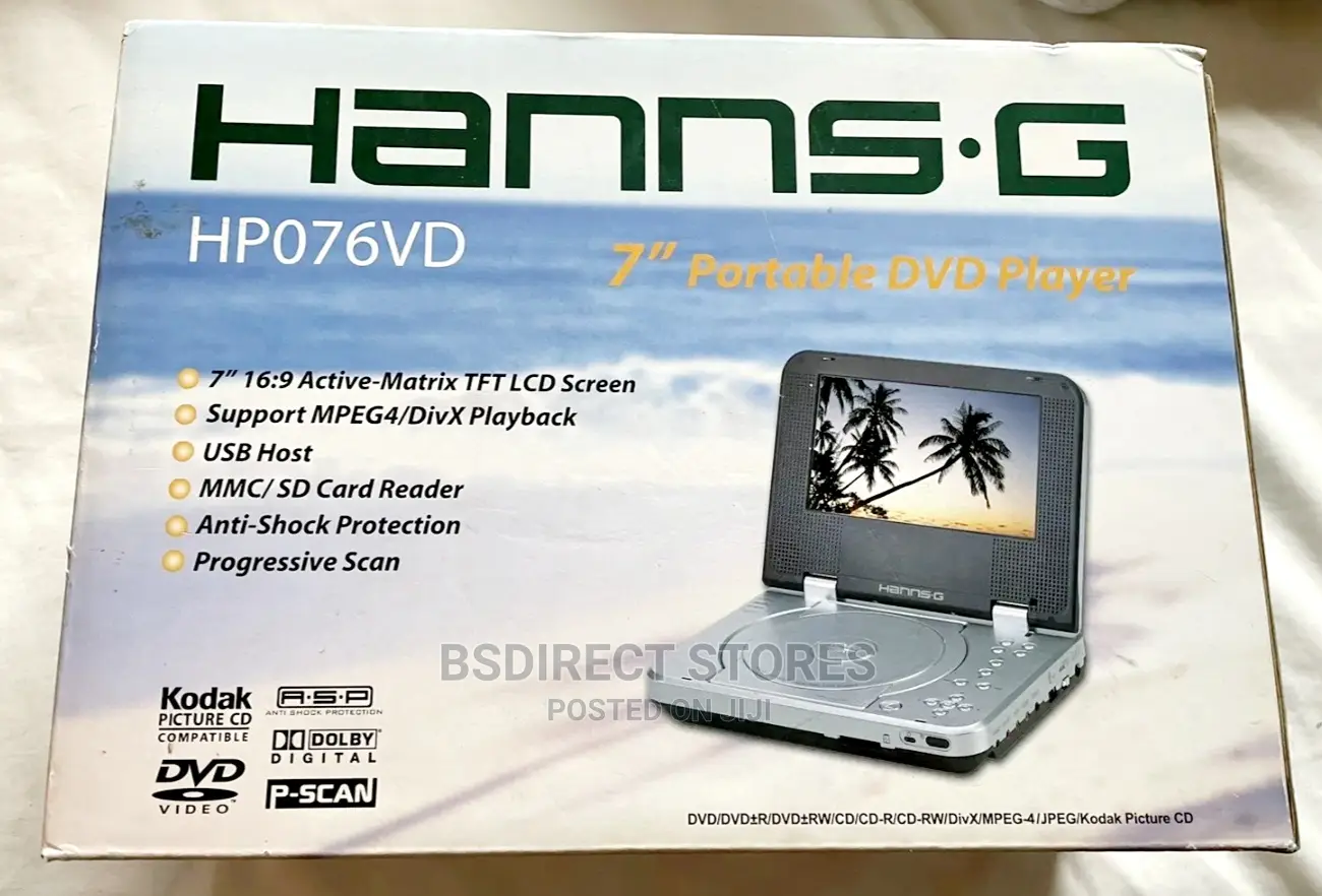 Hannsg HP076VD 7" Widescreen Portable DVD Player LCD Screen