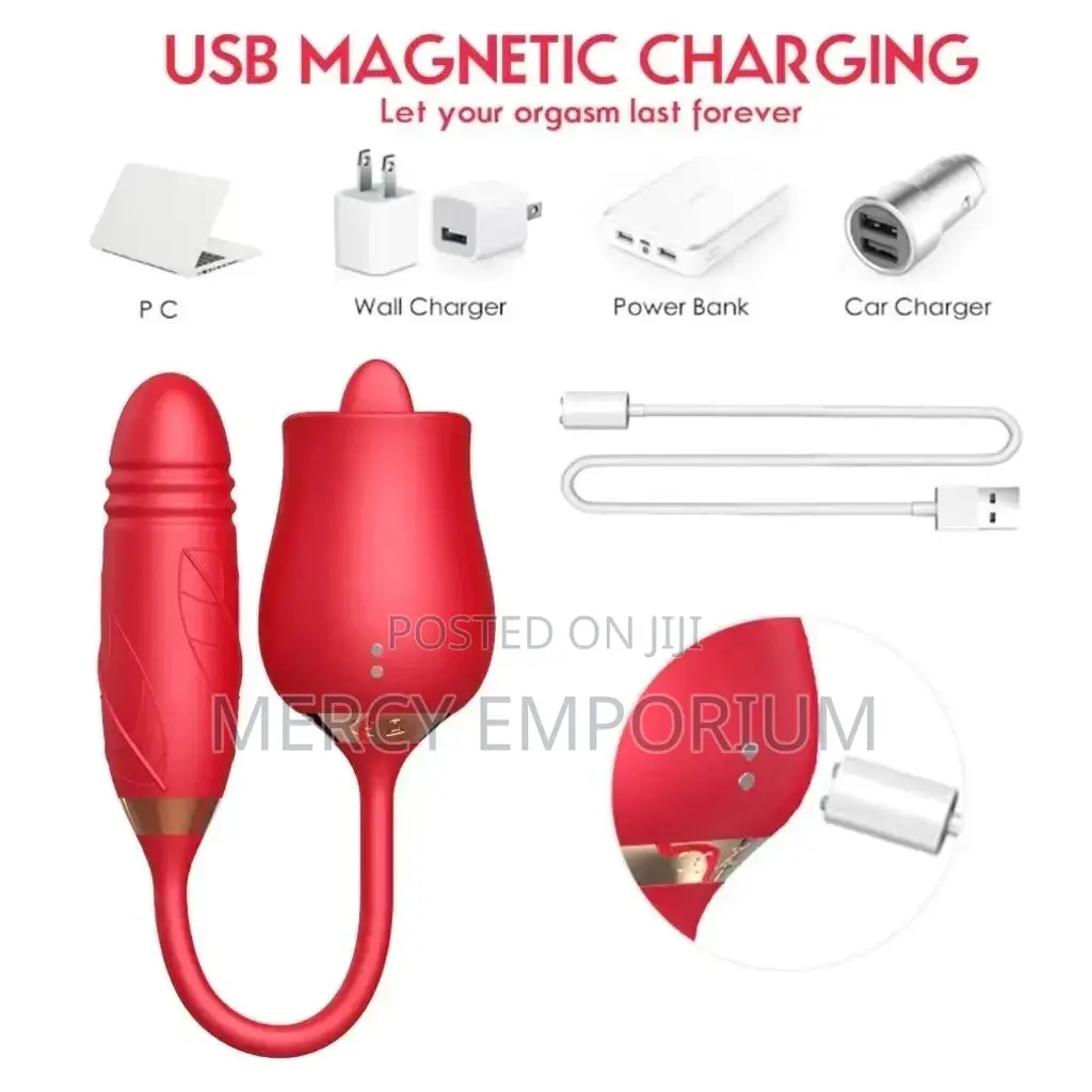 Rose Vibrator Women Sex Toy. Clit Licking Plus G-spot Stimu