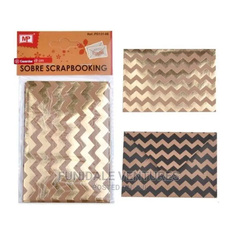 Kraft Foil Envelopes - Chevron