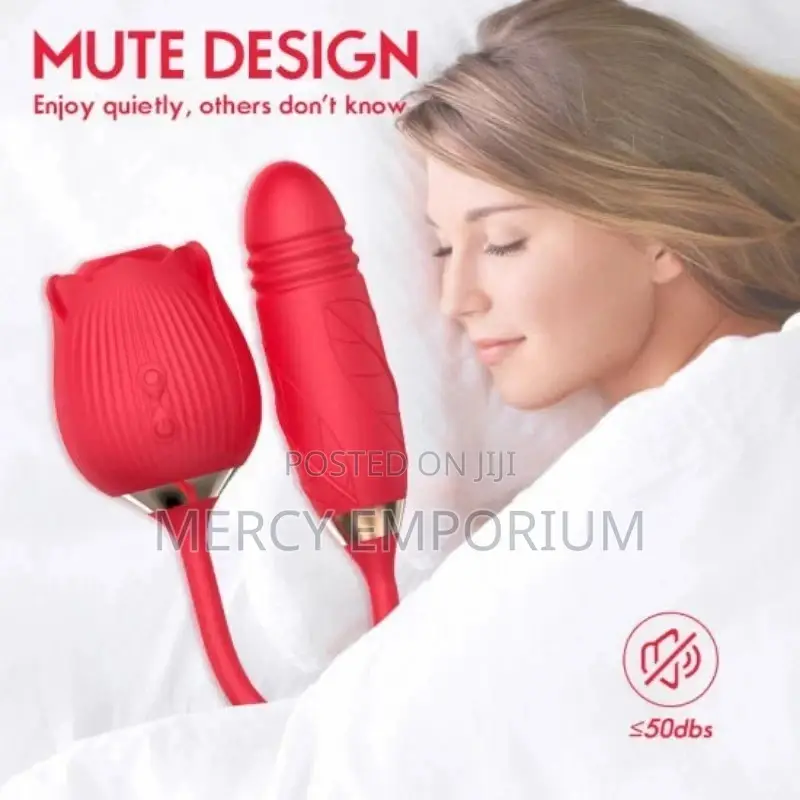 Rose Toy Clit Sucker With Thrusting  Vibrator Toys