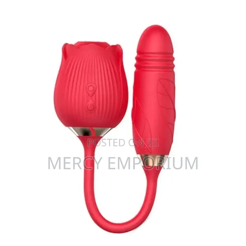 Rose Toy Clit Sucker With Thrusting  Vibrator Toys