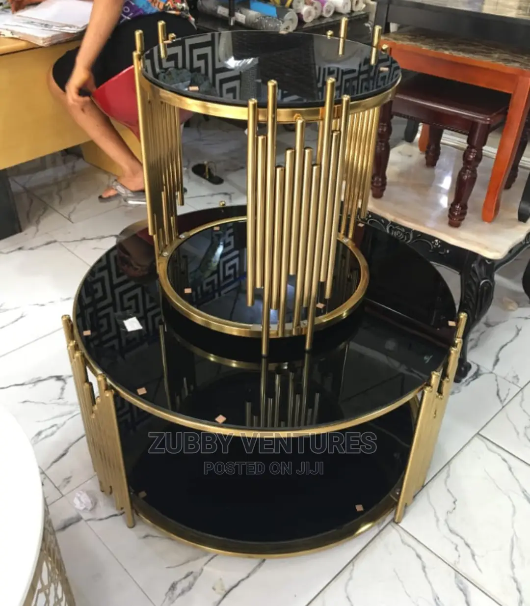 Brand New Designer Round Table With Two Quality Sides Stools