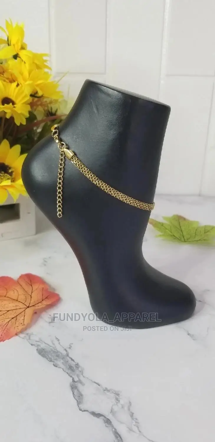 Pure Gold Stainless Steel Leg Chain Anklet