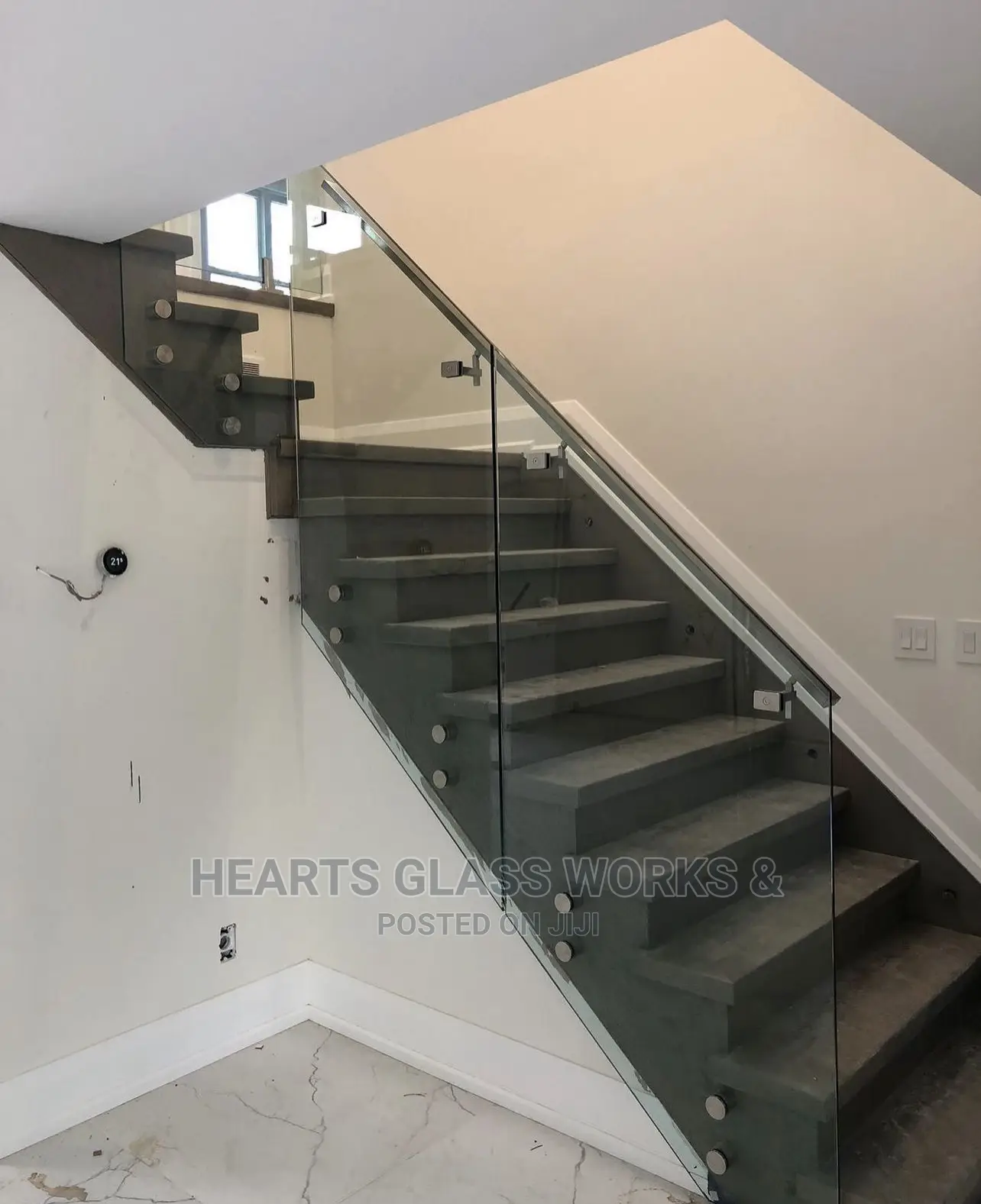 10mm Plain Glass Post Pin Stairs Rail System