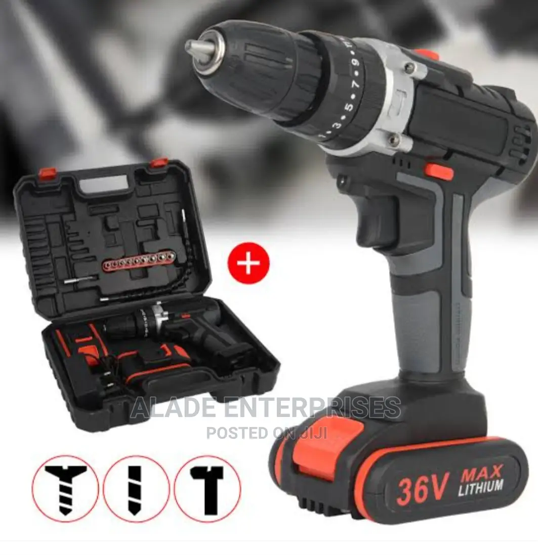 36v Lithium Ion Impact Cordless Drill With Accessories