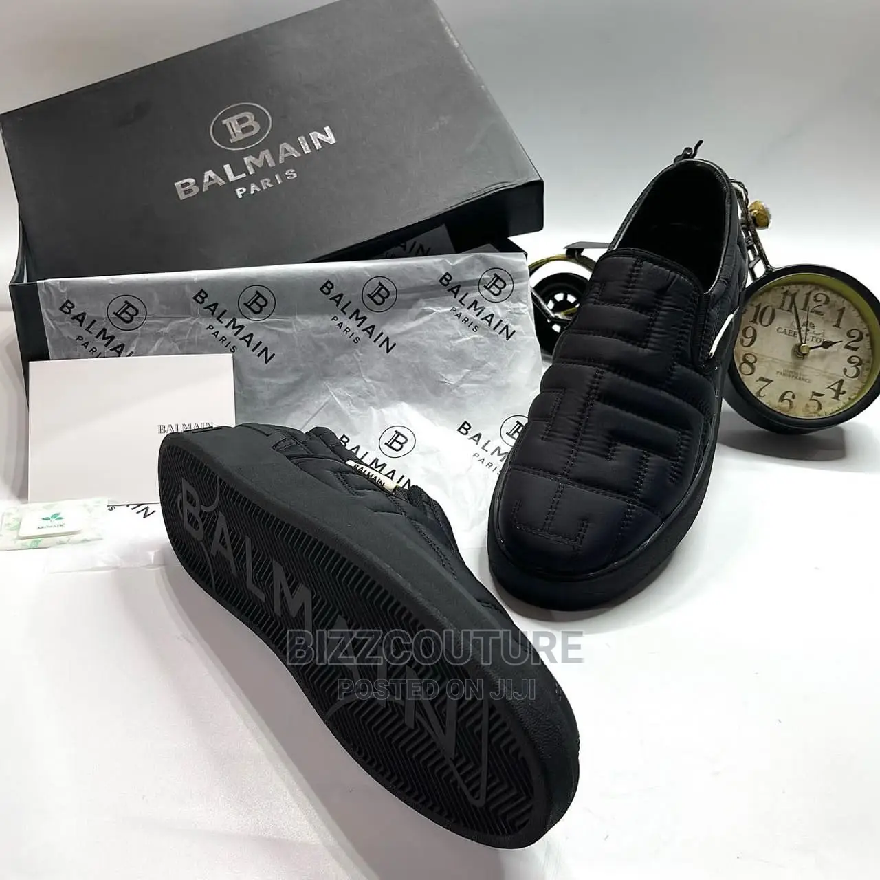Original BALMAIN Slip on Sneakers Available in Store