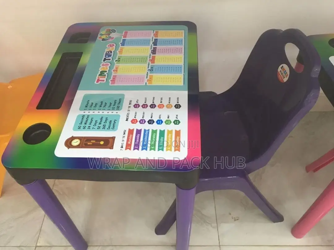 Decorated Midi Kids' Table and Chair