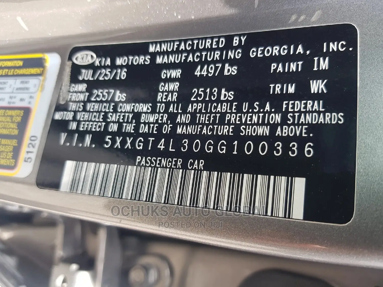 Kia Optima 2016 Gray