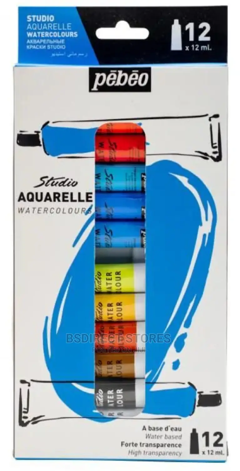 Pebeo Aquarelle Watercolour High Quality/ Vibrant (12x12ml)