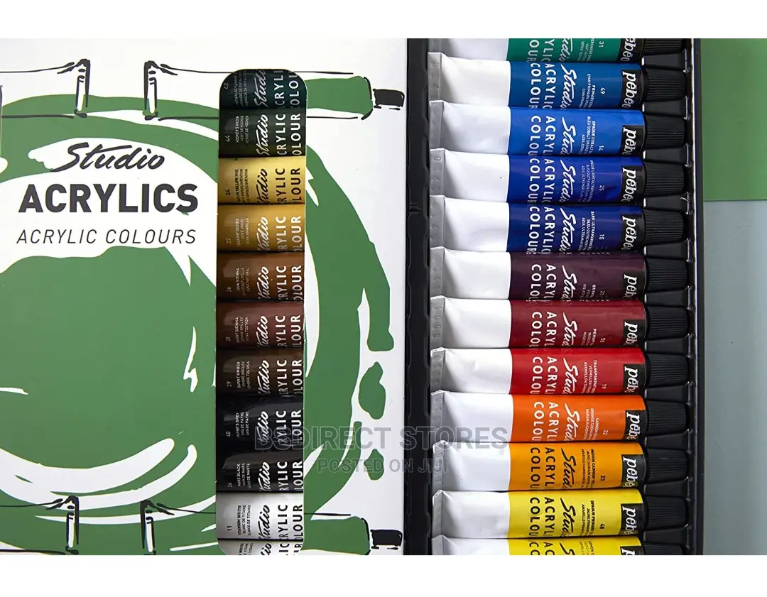 Pebeo Studio Acrylics Professional Paint Colour Set 12x 12ml