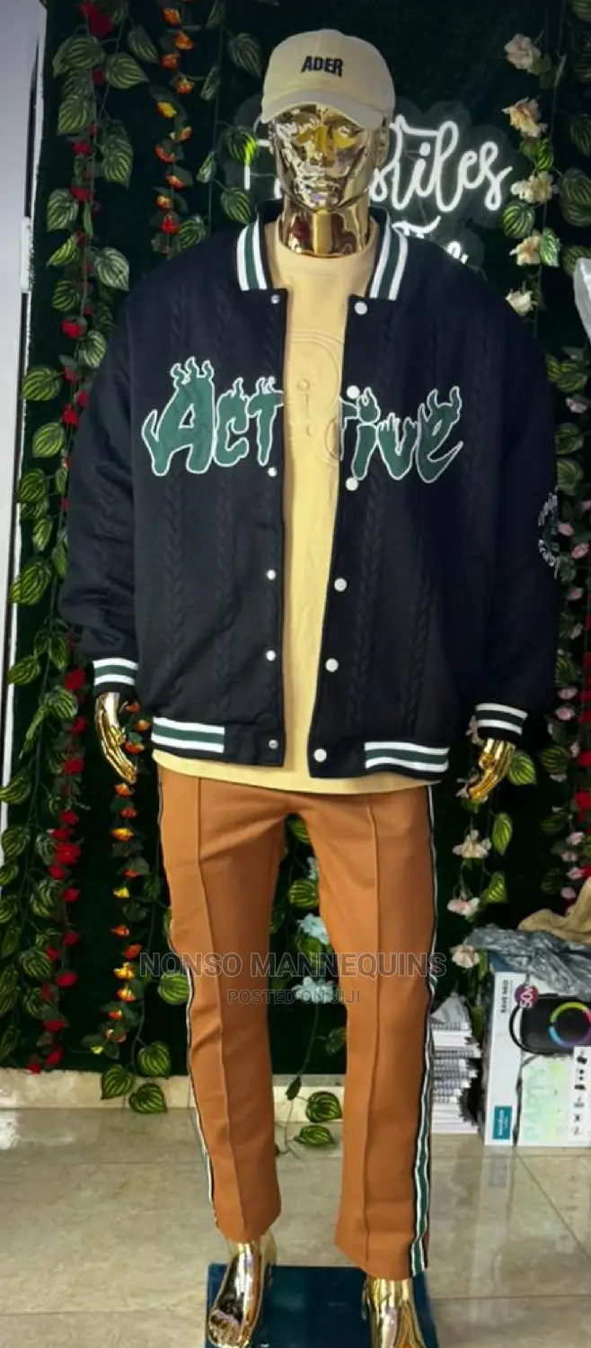 Huge Male Gold Chrome Mannequin With Face
