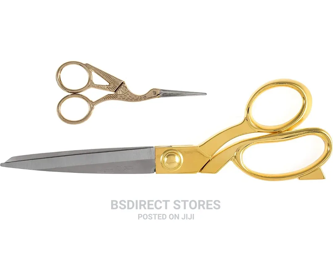 Milwards Gold Dressmaking Shear and Stork Embroidery Scissor
