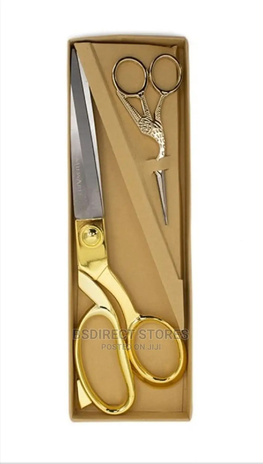 Milwards Gold Dressmaking Shear and Stork Embroidery Scissor
