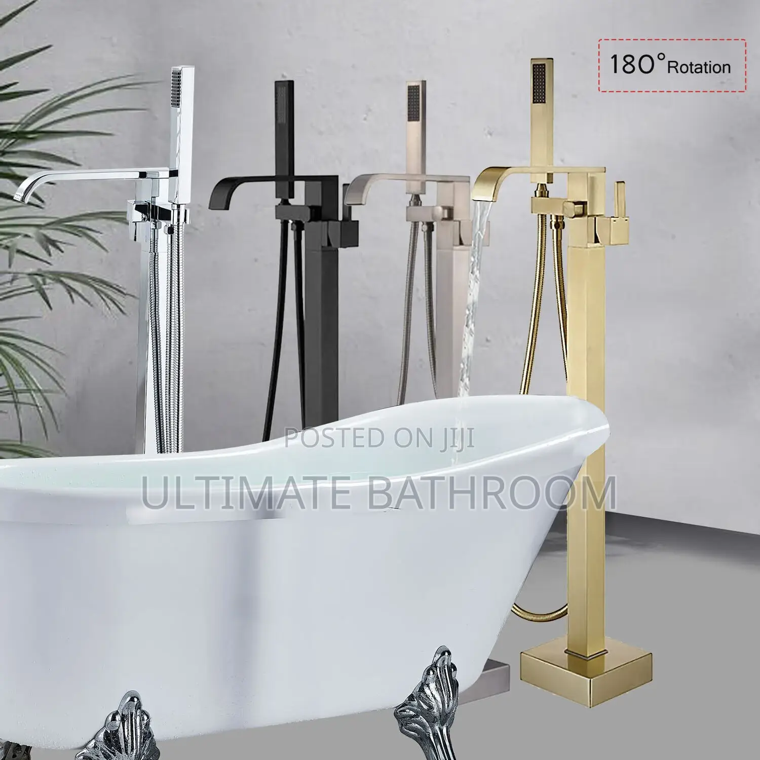 Waterfall Acrylic Bathtub Standing Bath Tap