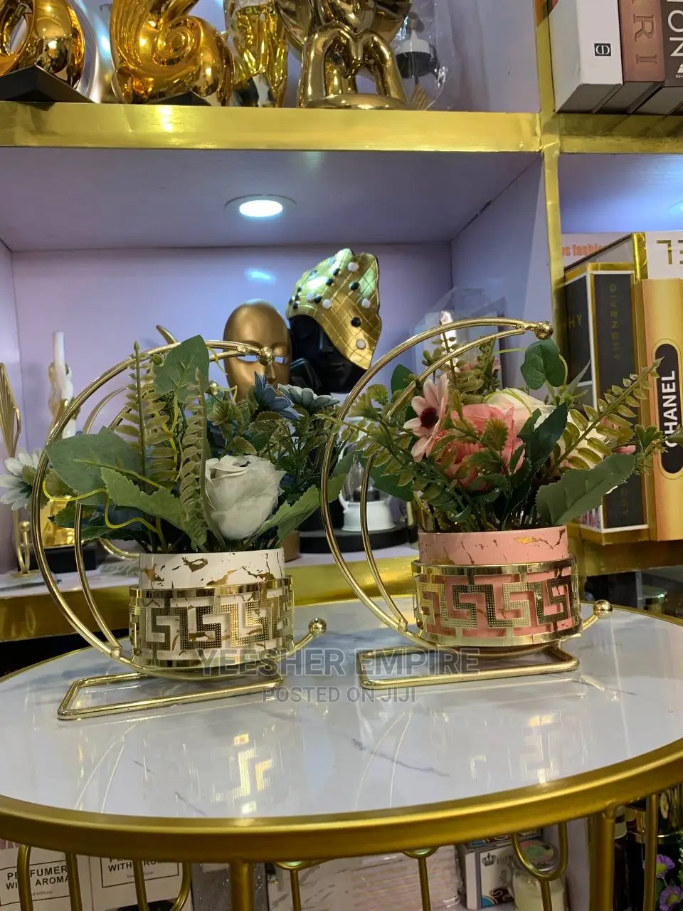 Moon Cage Marble Flower Pot