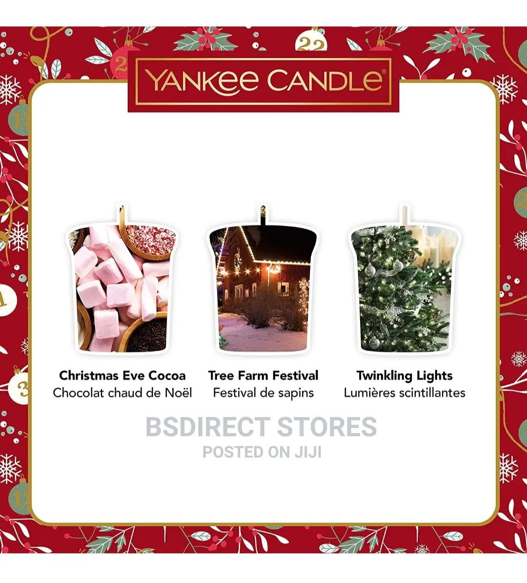 YANKEE CANDLE 3 Votive Scented Candles 1 Holder Gift Set