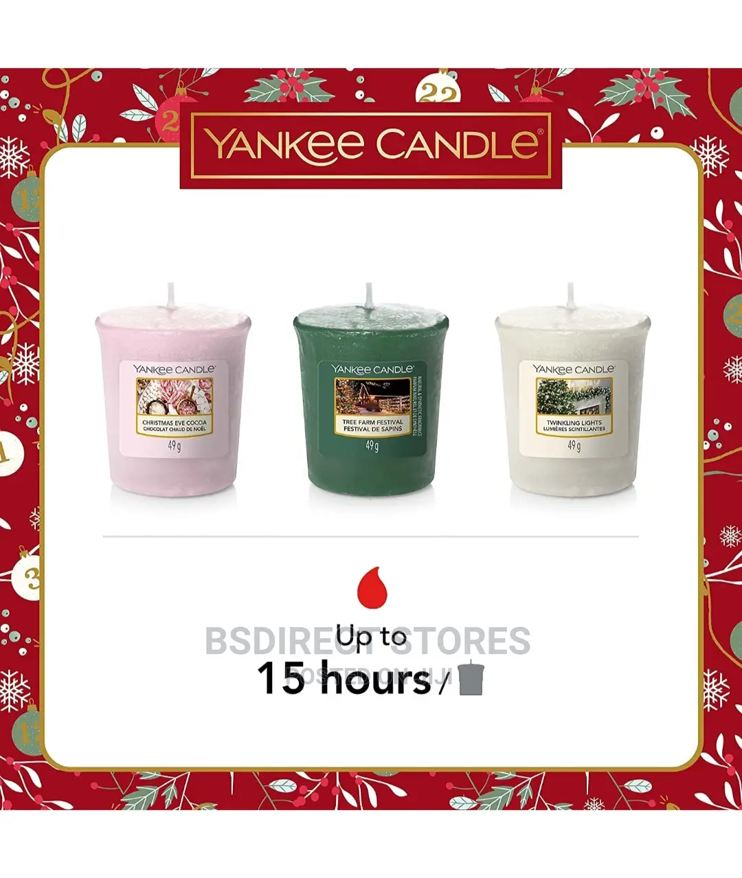 YANKEE CANDLE 3 Votive Scented Candles 1 Holder Gift Set