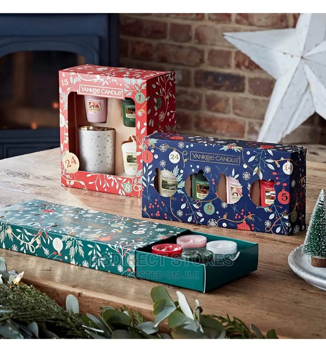 YANKEE CANDLE 3 Votive Scented Candles 1 Holder Gift Set