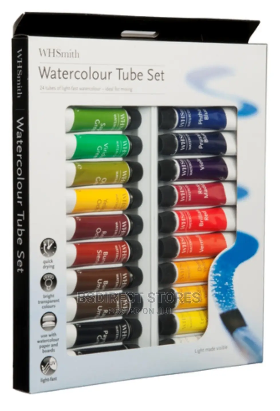 Whsmith Watercolour Paint Tubes (Pack of 24 10ml Tubes)