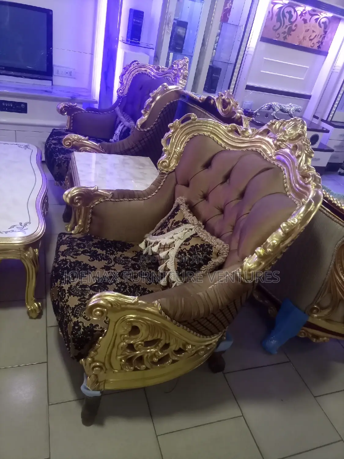 Quality 8 Seater Living Room Fabric Made Sofa Chair.