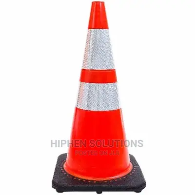 Orange Safety Traffic PVC Cones With Two Reflective Collars