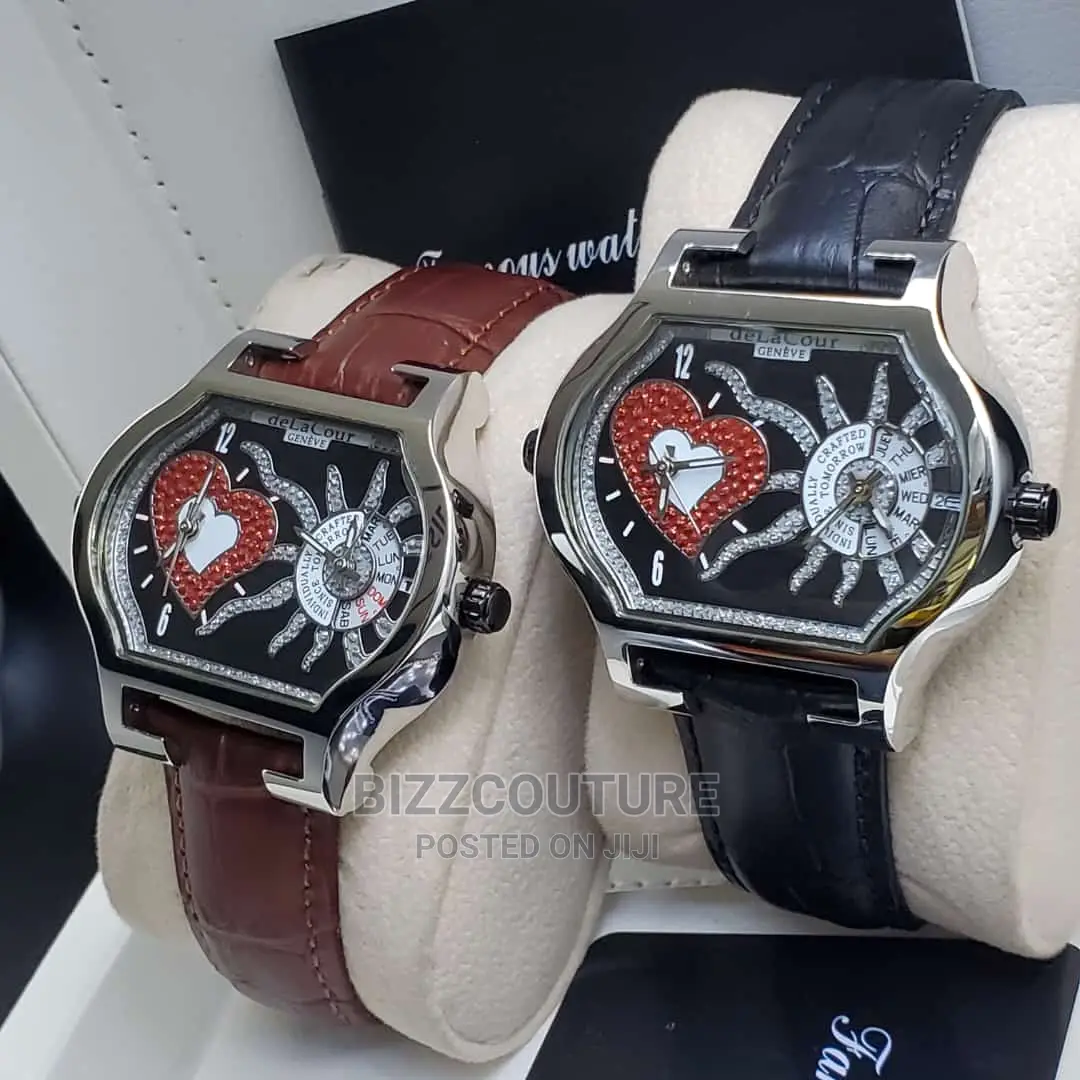 Original DELACOUR Leather Strap Watch Available in Store