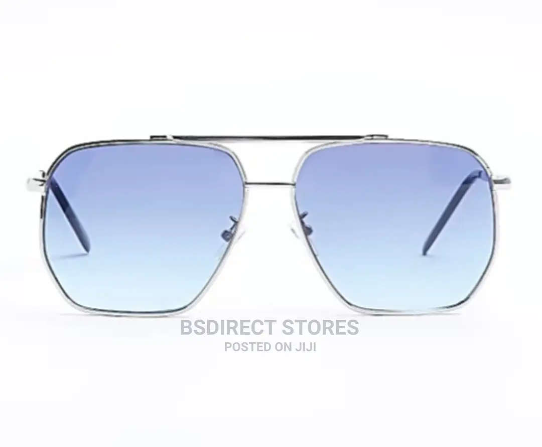River Island Silver Colour Aviator Blue Men's Sunglasses