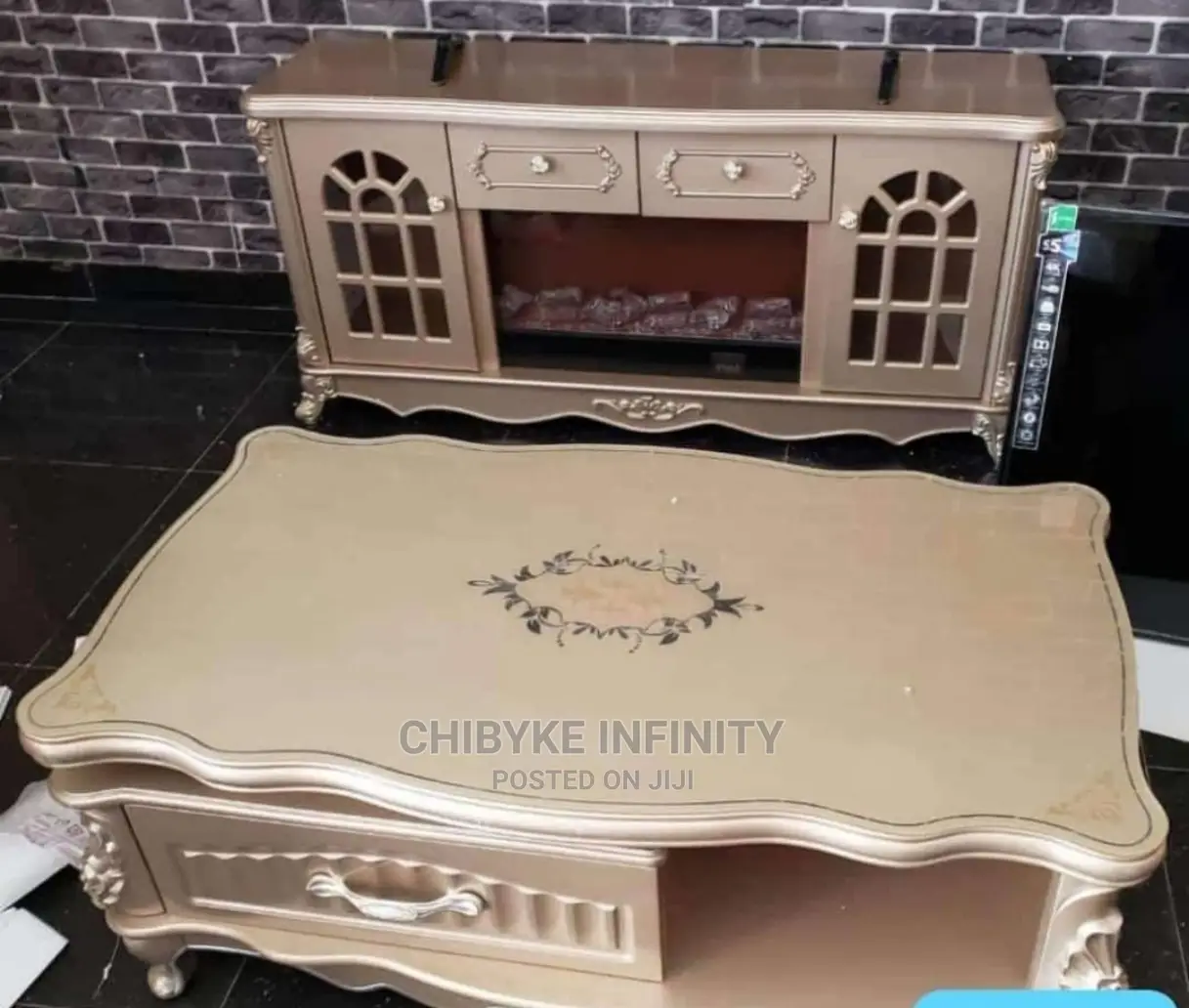 Brand New and Top Quality FIRE PLACE TV STAND With Table